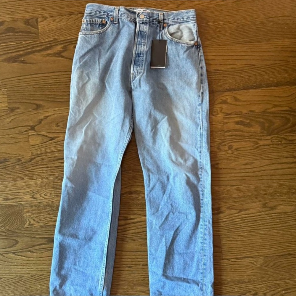 Re/Done Blue Straight Leg Jeans